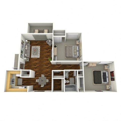 2 Bedroom Floorplan | 907 Sq. Ft. at 445 Cleveland, Atlanta, GA 30354
